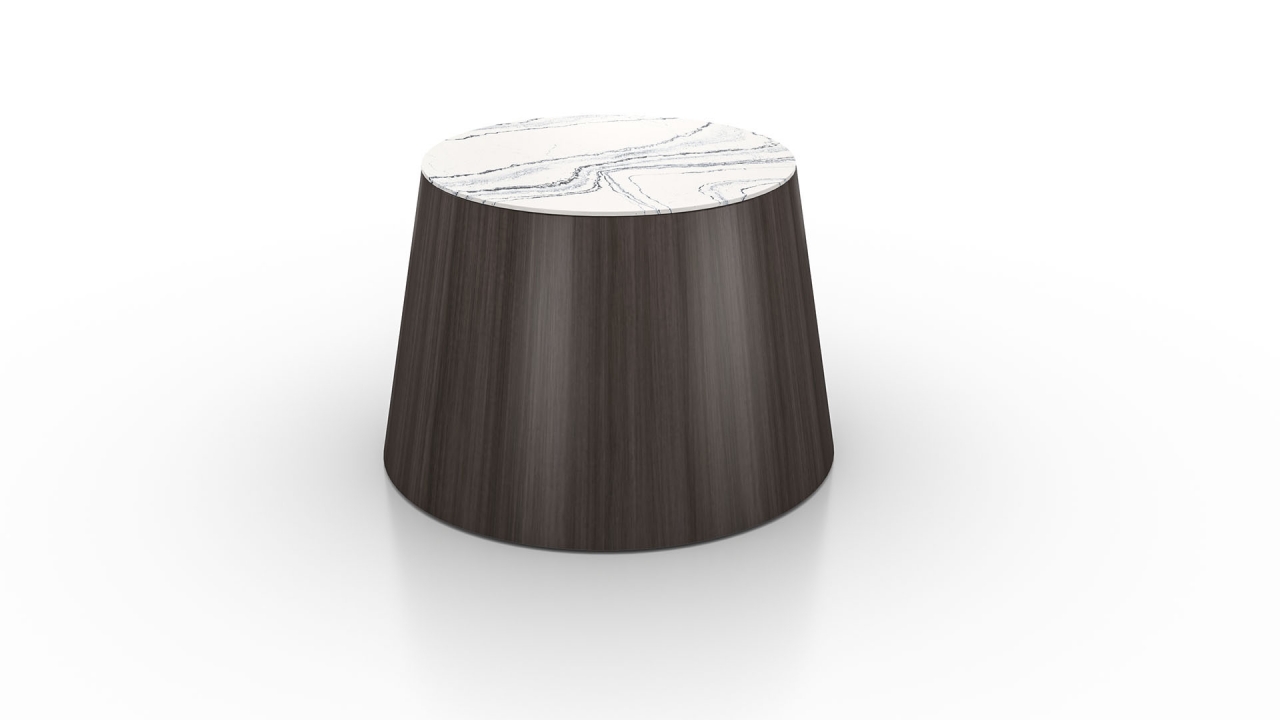 Oh Hey! 1 24in Tapered Round Coffee Table with Quartz Topper 050522 1280 720