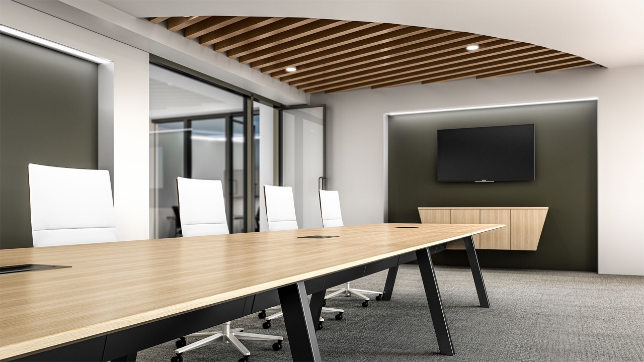 Enwork Alkalign Table w Impression Tapered Credenza 0220 1280 720